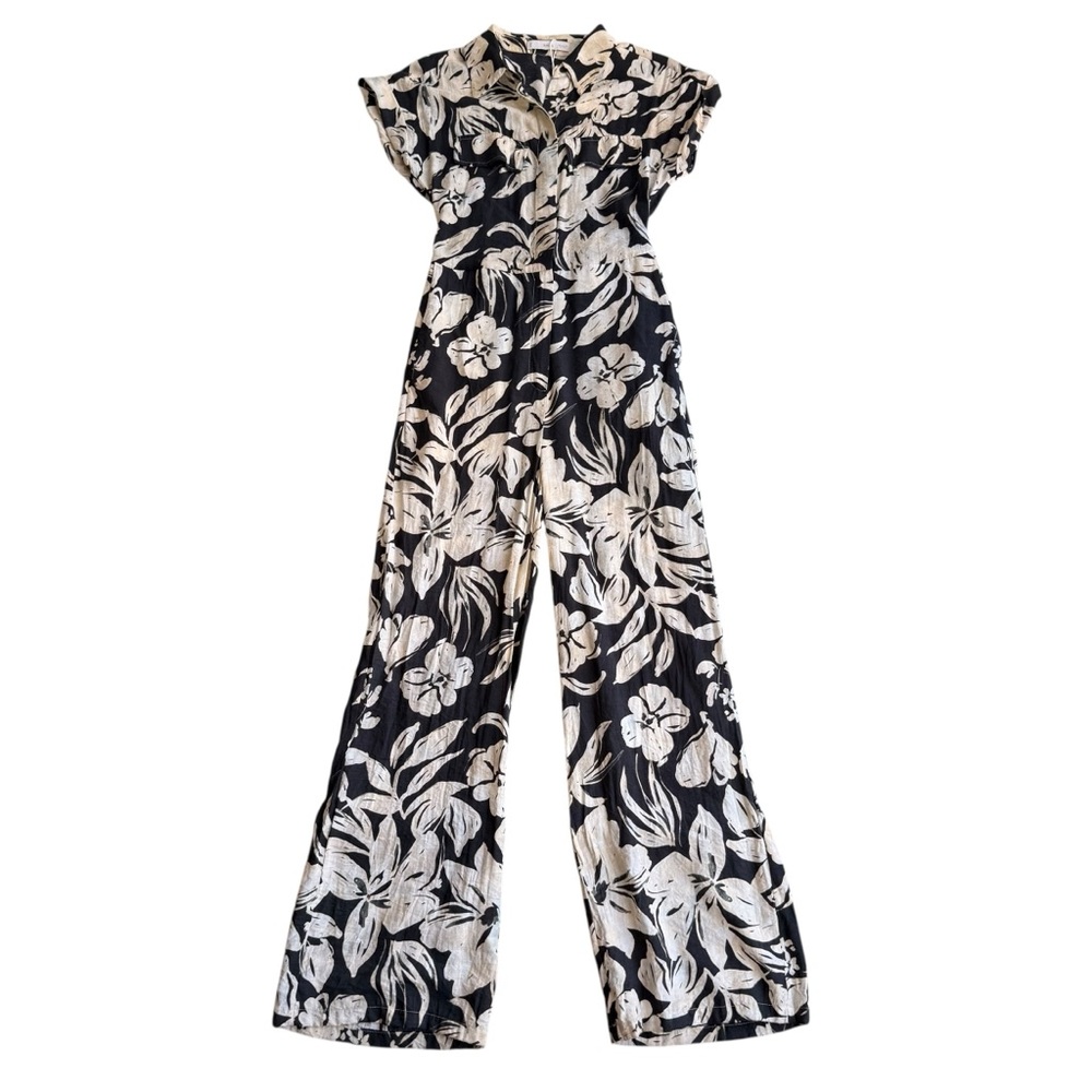 MNG Floral Black and White Jumpsuit XS - Picture 2 of 11